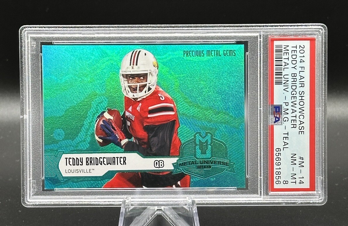 Teddy Bridgewater Flair Showcase Metal Universe #M14 Precious Metal Gems Teal