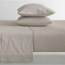 EARTHING GROUNDING BEIGE SHEET SET W/ 2 PILLOWCASES 98 COTTON 2 SILVER QUEEN