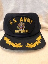 U S ARMY CAP " US ARMY RETIRED COLOR NAVY BLUE