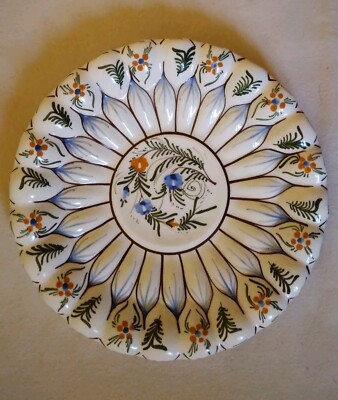 Valencia Spanien 11'' handbemalt floral dekorativ Keramik Teller hat einen Aufhänger