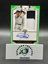 JASSON DOMINGUEZ 2024 TOPPS DEFINITIVE RC PATCH AUTO GREEN 16/25 