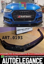 AUDI A3 8V SLINE FACELIFT SOTTO PARAURTI ANTERIORE ABS NERO RS3 S3 SPLITTER .-X