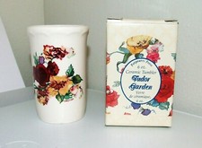 Vintage 1988 Potpourri Press "Tudor Garden" Ceramic Bathroom Tumbler NWT