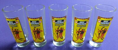 SET OF 5 - JOSE CUERVO PRIMO TEQUILA - SHOT GLASSES - 3 1/2 INCH TALL