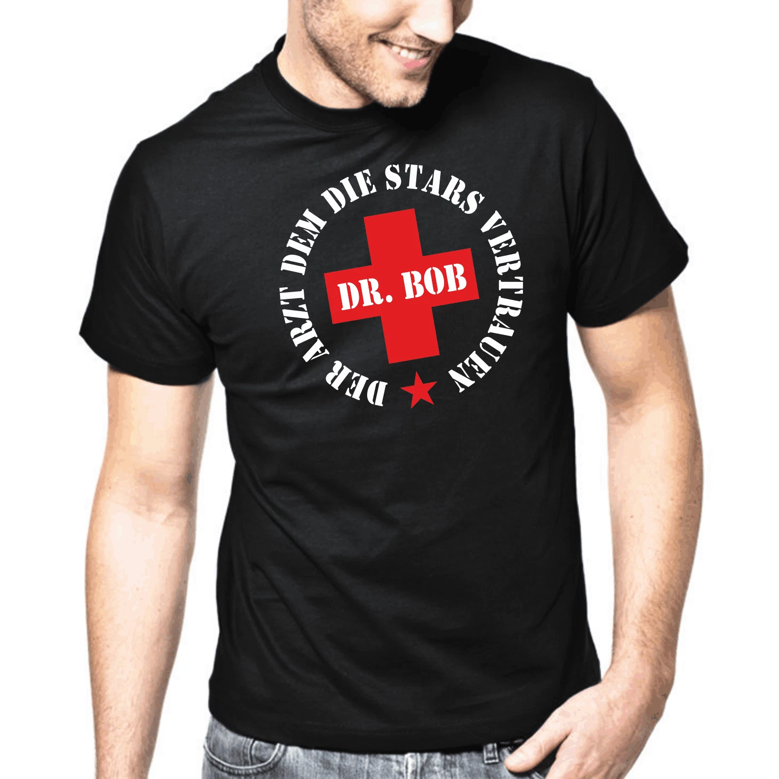 Dr.Bob Star Jungle Camp Patter Gift Funny Fun Comedy Fun T-Shirt