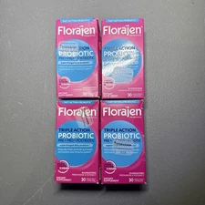 4 Florajen Triple Action Probiotic Pre + Pro + Postbiotic, 30 Capsules Ea 03/26+