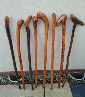 Bundle of 8 hardwood walking sticks