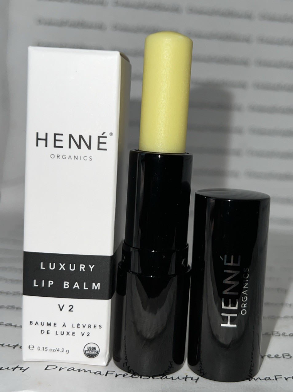 HENNE Organics V2 Clear Luxury Organic Lip Balm Full Size New
