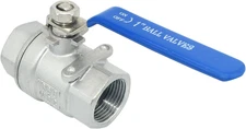 1" NPT Female SS 316 Stainless Steel Full Port Ball Valve Vinyl Handle WOG1000