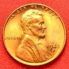 1942-D Lincoln Wheat Cent Penny GEM RED BU From an Original Bank Roll
