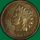 1907 Indian Head Cent Extremely Fine XF Coin #39199