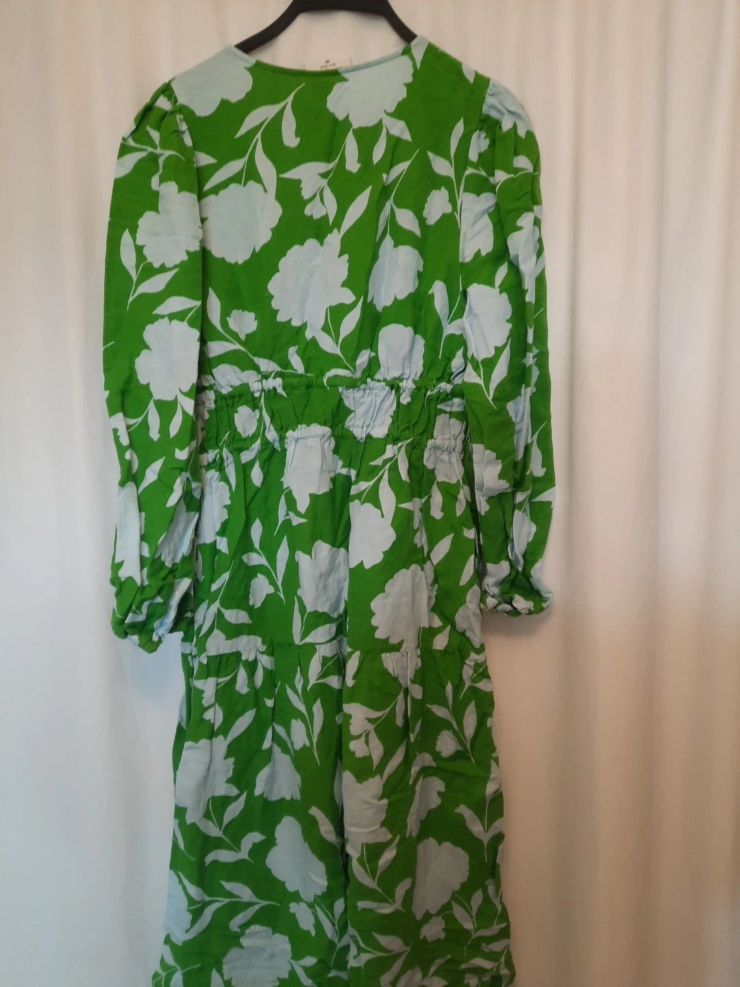 Maxi abito Kate Spade Target classico lino rosa manica lunga verde blu nuovo con etichette