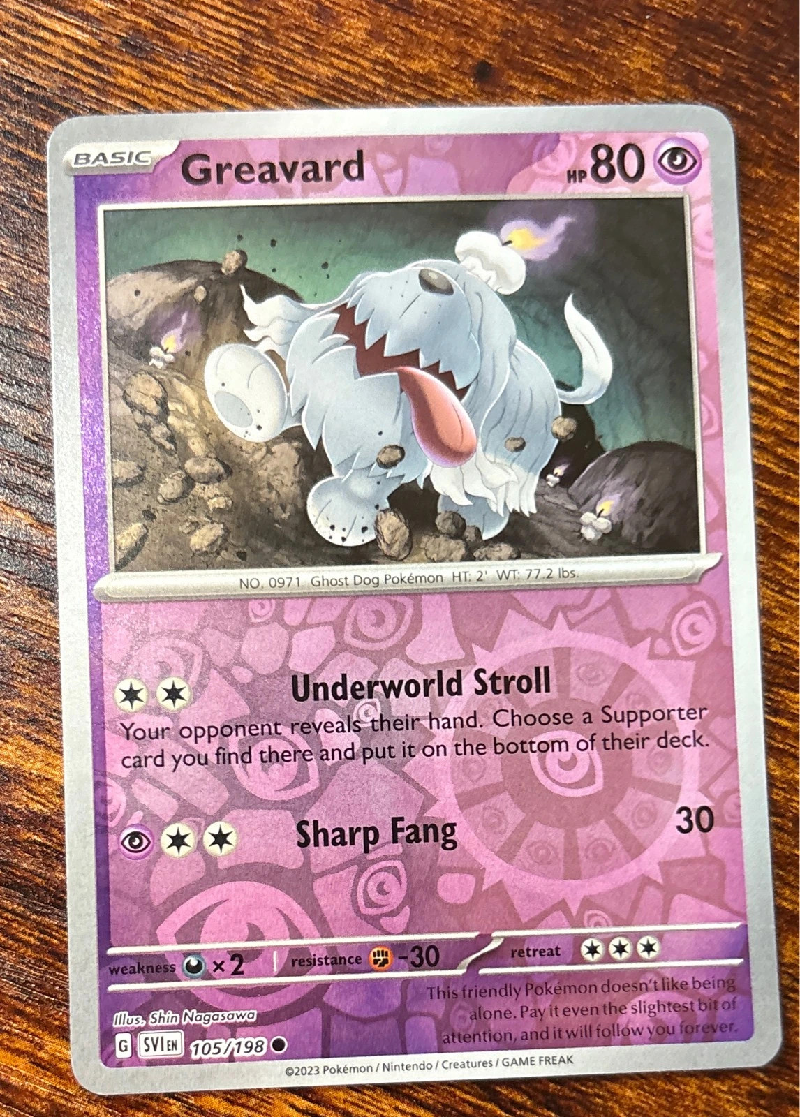 Greavard 105/198 Scarlet & Violet Common NM Pokemon TCG