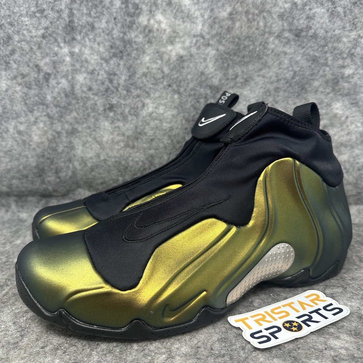 Nike Air Flightposite Shoes Mens Sz 9 Metallic Gold Green Goblin