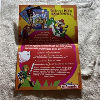 Club Nintendo Postkarte Anmeldung Werbung Flyer Zelda Mario super Zustand