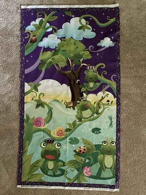 Avlyn Before the Kiss Toad Frog Prince Cotton Fabric Wall Hanging 24'' Panel