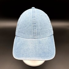 Nice Hat Mens Blue Denim Cotton Baseball Cap Adjustable Strapback Light Wash