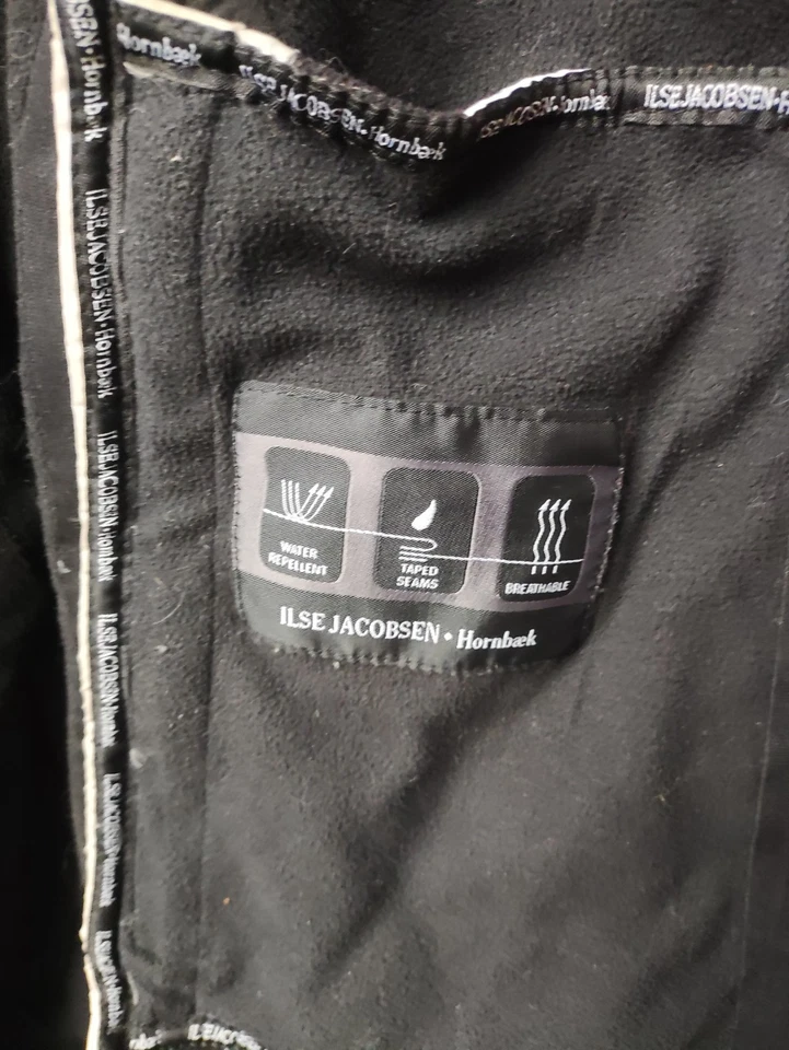 ILSE JACOBSEN HORNBEAK Beige Full Zip Hooded Women's Raincoat Jacket Sz 42 - Image 4 of 4