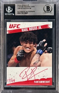 2023 Raul Rosas Jr. Signed LE/99 UFC Round 2 Rookie Card Red Ink BGS