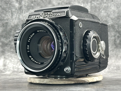 Near MINT] ZENZA BRONICA S2 Late Model Black Nikkor-P 75mm f2.8