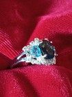 MICHELLE ALBALA 925 Sterling White, Blue & London Blue Topaz  Ring Size 7.75 NIB — photo 6