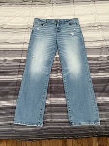 American Eagle Original Straight Jeans Men's 36x32 Light Wash Denim