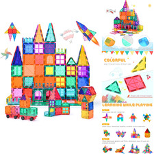 Magnetische Bauklötze 100 Stück Montessori Lernspielzeug für Kinder 3