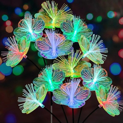 2 Pack Solar Garden Lights, Solar Flower Swaying Light for Outside, New Upgraded