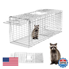 Heavy Duty 26"x10"x9" Folding Live Animal Trap - Raccoon, Cat, Squirrel