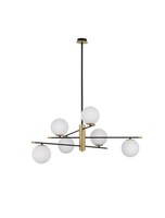Nova Luce Git Pendelleuchte 6 G9 Fassungen Dimmbar Schwenkbar Schwarz Gold