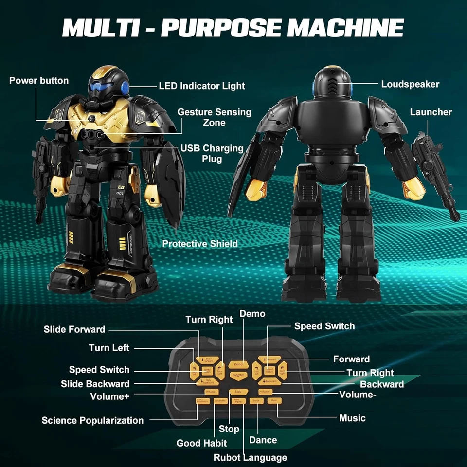 Ferngesteuertes Roboter Spielzeug Kinder RC-Roboter mit Gestensteuerung Geschenk - Bild 2 von 4