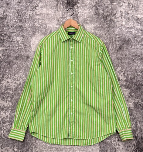 Ralph Lauren Purple Label, Vintage Ralph Lauren Purple Label Shirt Large Mens Striped Poplin Button Down