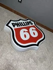 Antique Phillips 66 Vintage Style 32" Large Sized Gas Station Signs (set of 2)