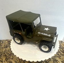 Tonka Pressed Steel Army Jeep G-452-8 Green Military Vehicle