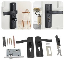 Lever Lock Set Lockable Door Handle Handles Manganese Steel Home Universal Lever