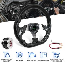 13 Black D Shape Racing Steering Wheel Wquick Release Adapter Kit Universal 13 Black D Shape Racing Steering Wheel Wquick Release Adapter Kit Universal