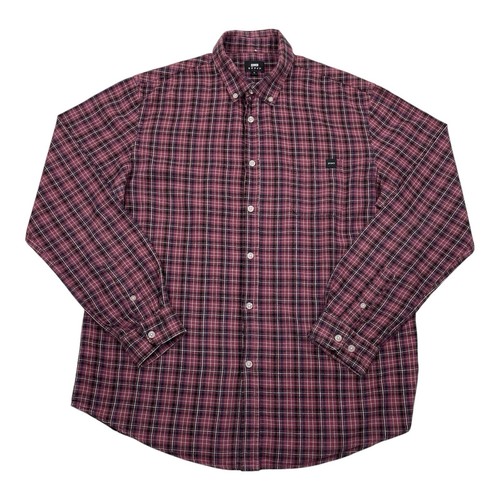 Edwin STANDARD Shirt Men’s Large Red Check Long Sleeve Button Down Flannel - Picture 1 of 14