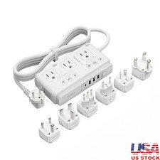 220V to 110V Step Down Voltage Converter 7 in 1 Travel Adapter 4 USB Ports
