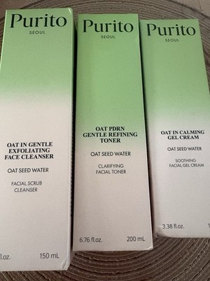 PURITO SEOUL Oat Seed Water Cleanser / Toner /Gel Cream Acne Prone Skin K-beauty