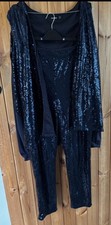 Women’s Caplet sequin suit jacket and trousers size 10/12