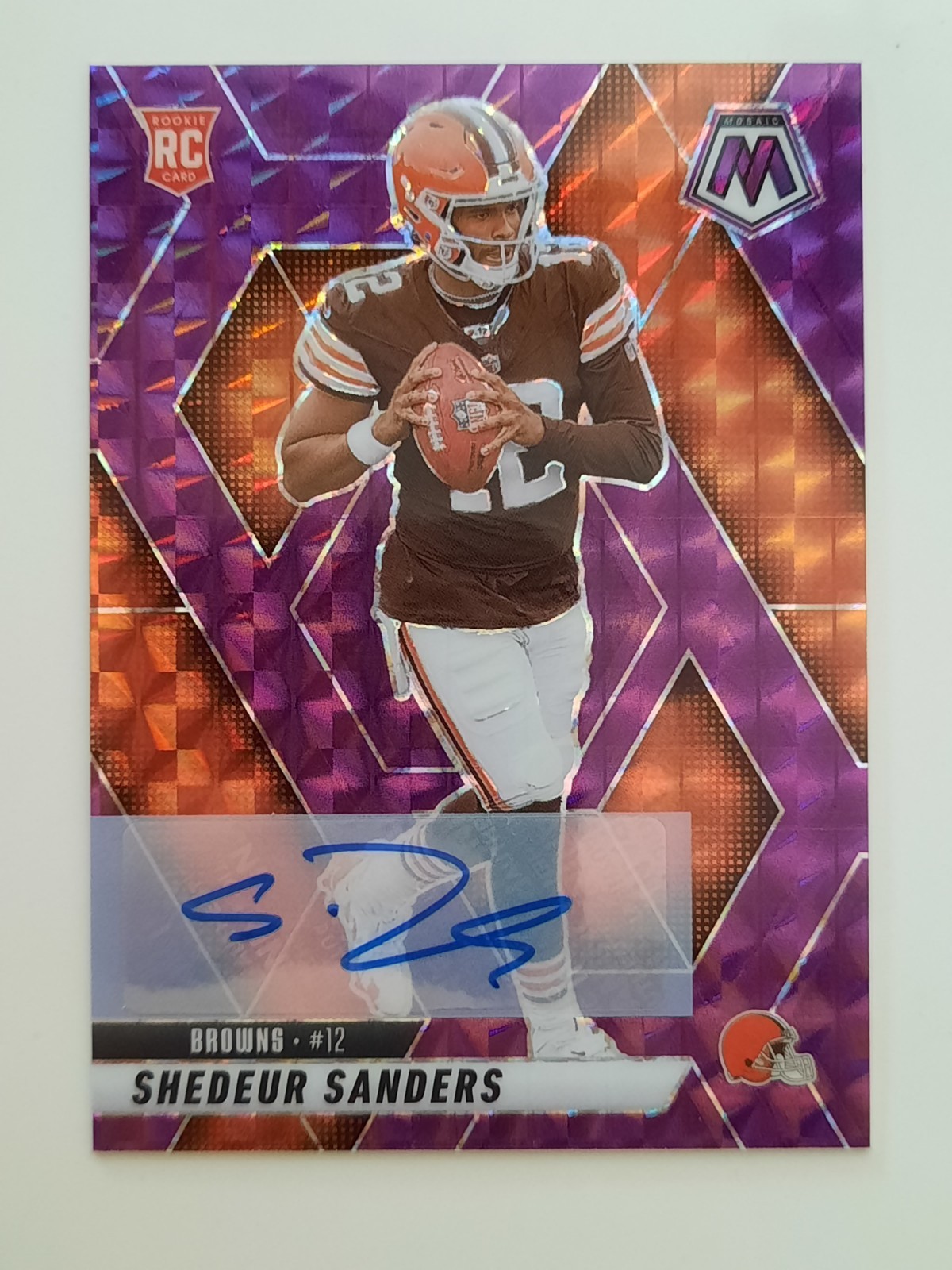 2025 Mosaic Shedeur Sanders Rookie Auto Purple #302 RC /49