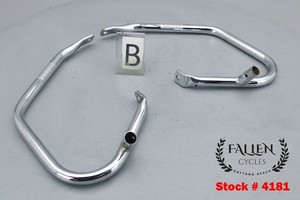 2007 Harley Street Glide Saddlebag Guard Support Set CHROME #4181