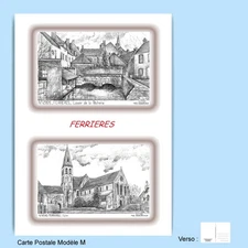 CP M 45040-109 POSTCARD 2 DRAWINGS 45 FERRIERES
