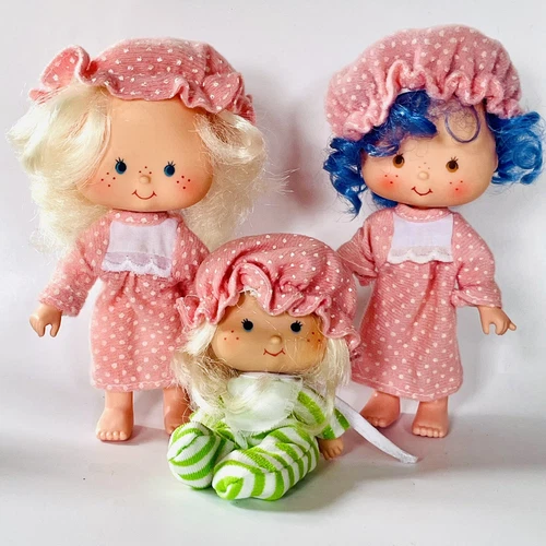STRAWBERRY SHORTCAKE Crepe Suzette Doll~Angel Cake~Apricot Vintage 80s Doll Lot