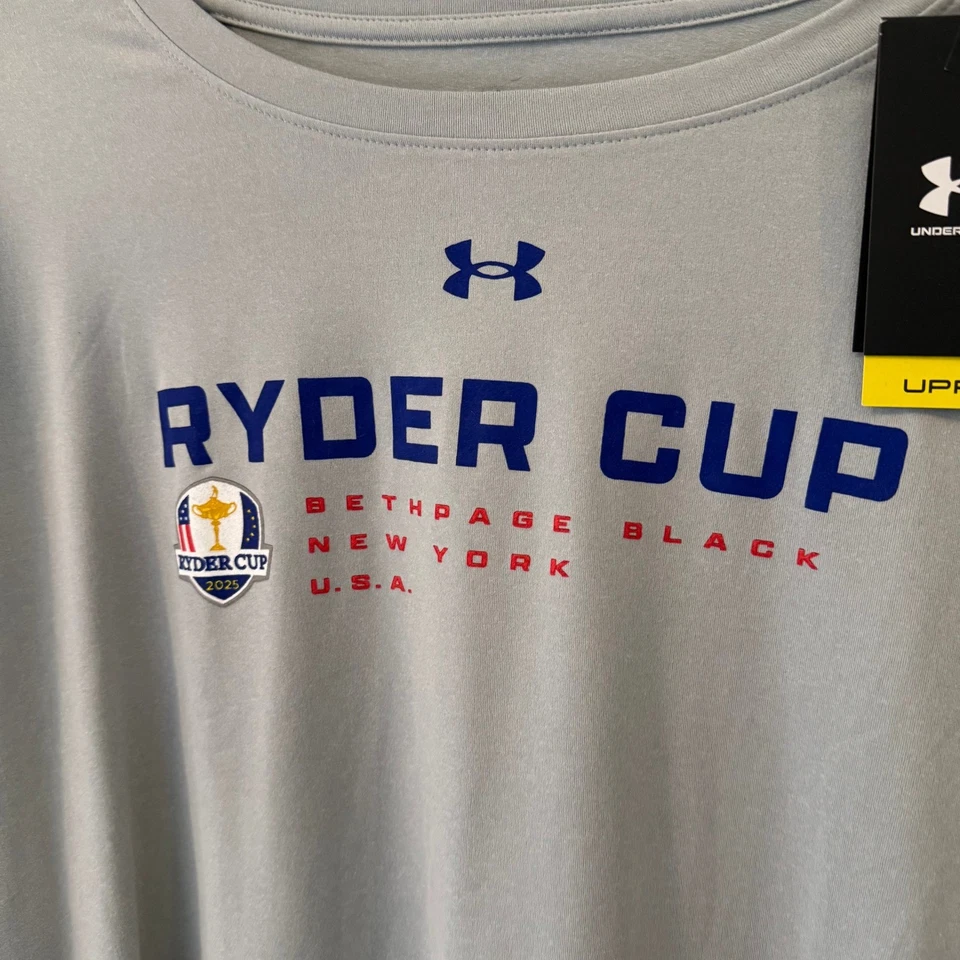 Camiseta Under Armour Hombres Ryder Cup Bethpage Negra 2025 Manga Larga 2XL UPF 50 Foto 2 de 4