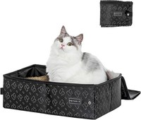Reise Katzenklo Mit Deckel, Faltbare Katzentoilette Tragbare Mobiles Toilette