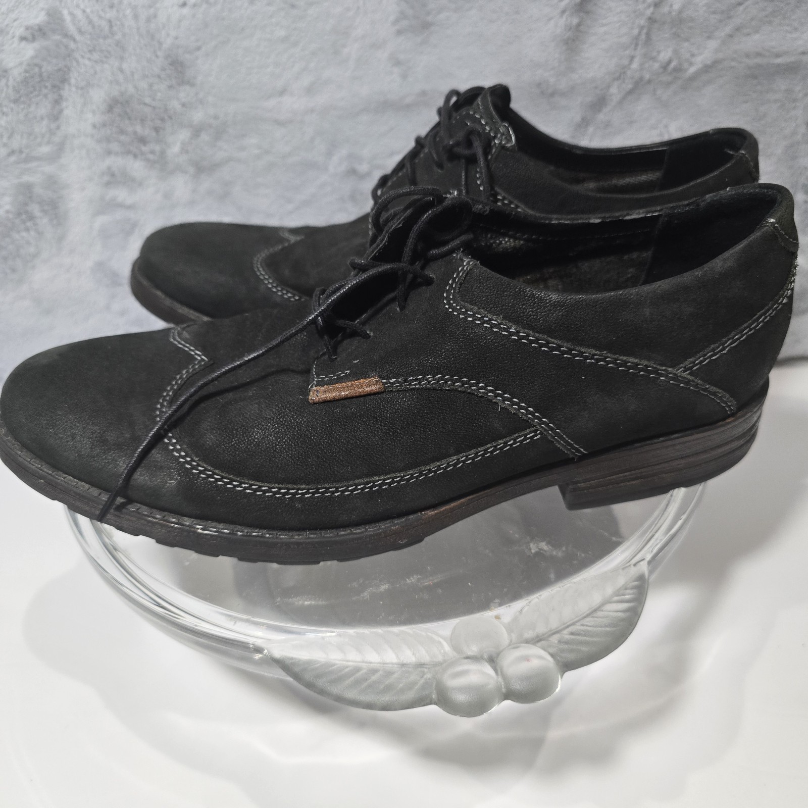 SAOLA Scarpe stringate Clarks nere nabuk formali pelle alare Oxford derby derby uomo 9M