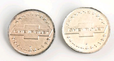2 Vtg Chevrolet One Chevy Coin Aluminum Promo...
