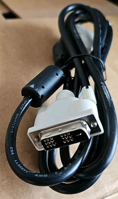  DVI-D Cable 6ft 18Pin Male to Male Black Cable with White Connectors