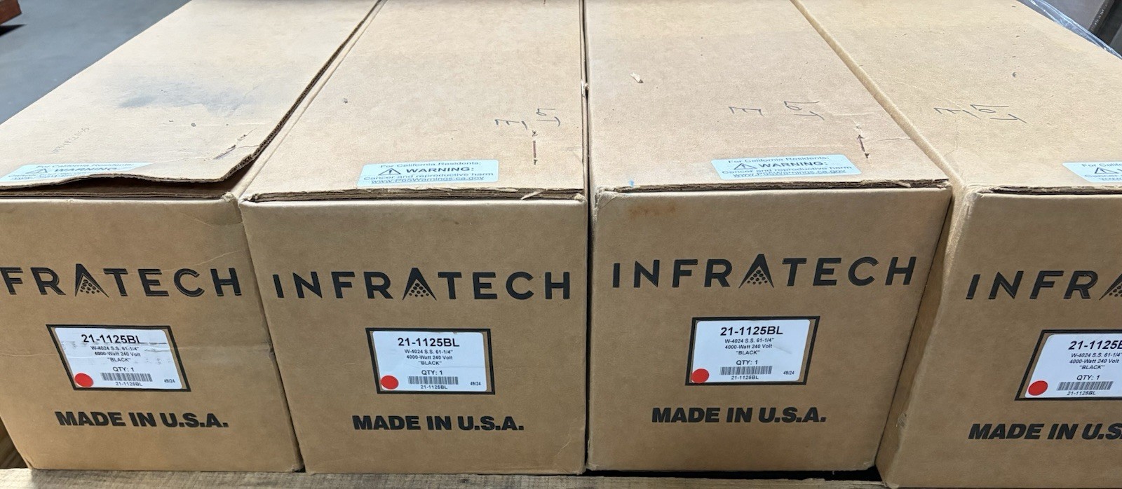 Infratech 21-1125BL Single Element Infrared Electric Patio Heater